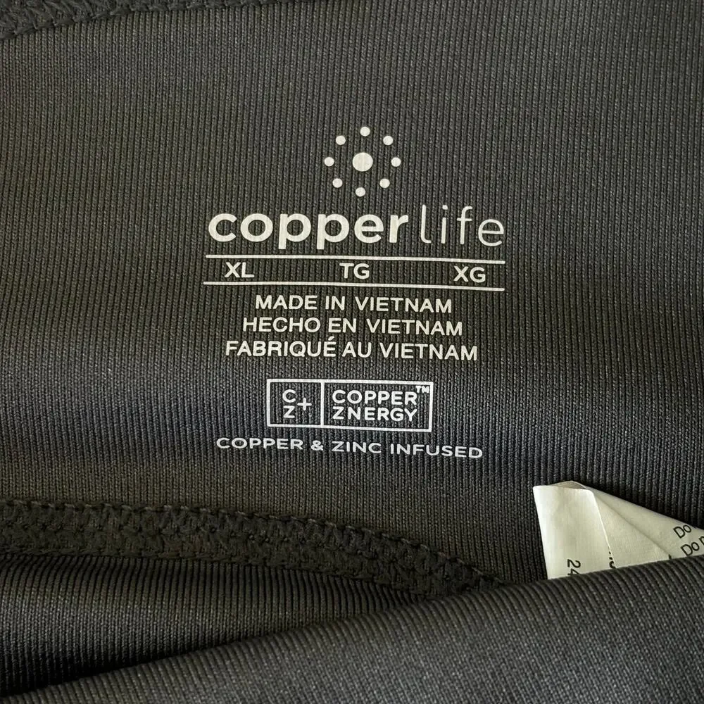 Copper Life Skort Size XL Back Support Gray Black Lined Skirt‎ by Tommie Copper